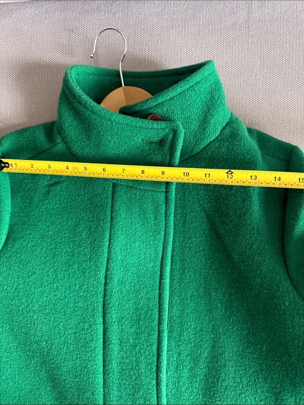 J. Crew Emerald Green Wool Zip-Front Pea Coat Size 6 - Picture 7 of 13